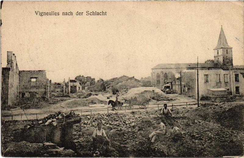 Carte postale ancienne Vigneulles nach der Schlacht