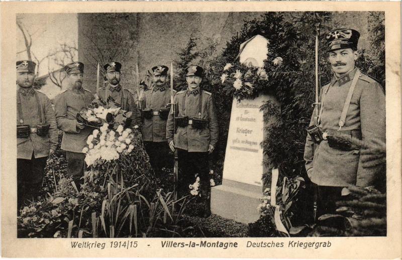 Carte postale ancienne Villers la Montagne Deutsches Kriegergrab
