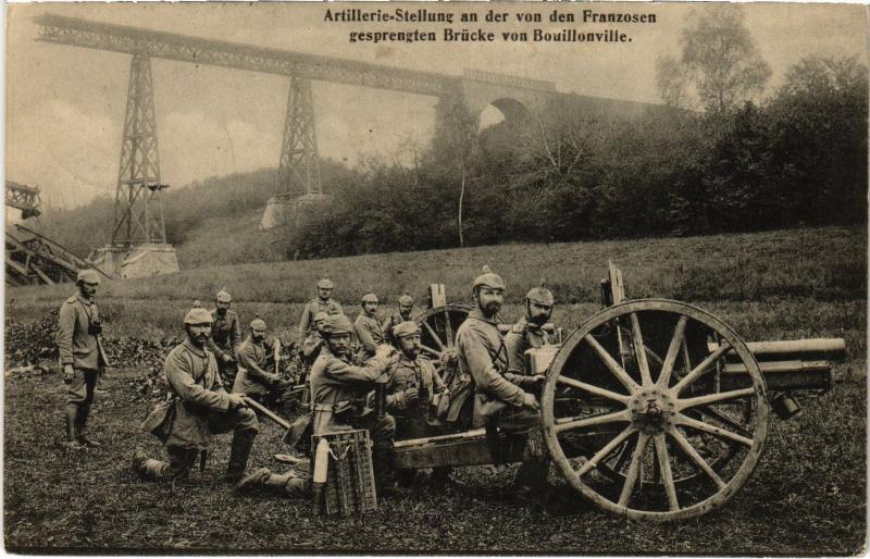 Carte postale ancienne Bouillonville Artillerie Stellung