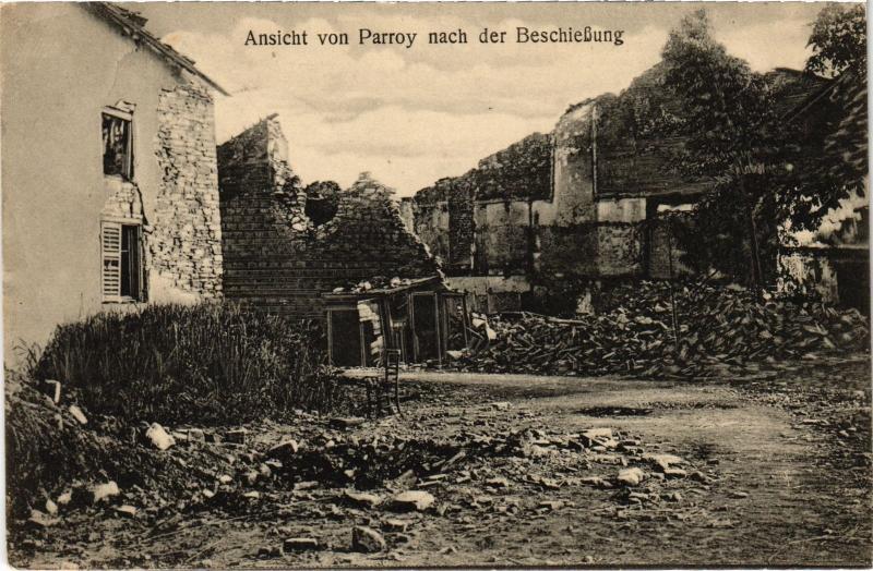 Carte postale ancienne Ansicht von Parroy nach der Beschiessung