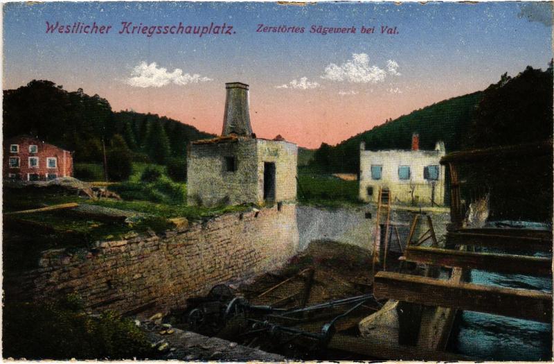 Carte postale ancienne Zerstortes Sagewerk bei Val