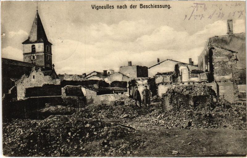 Carte postale ancienne Vigneulles nach der Beschiessung