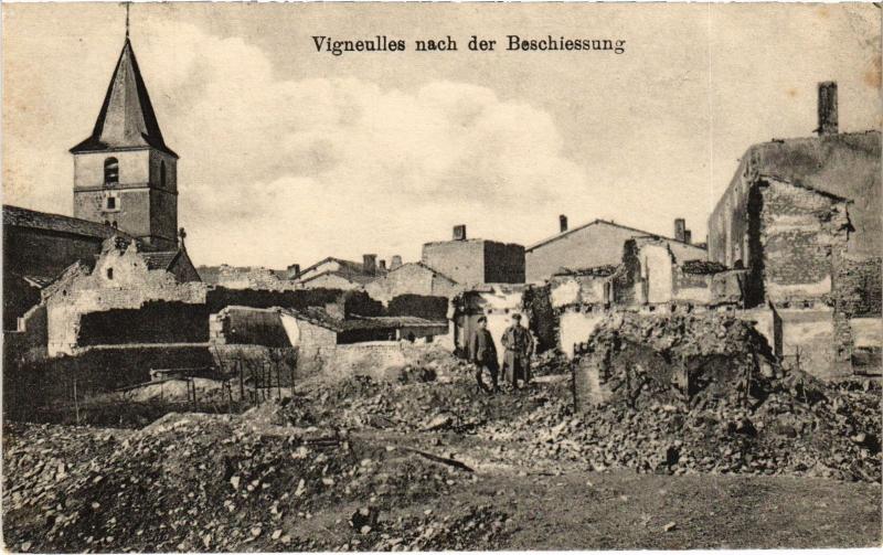 Carte postale ancienne Vigneulles nach der Beschiessung