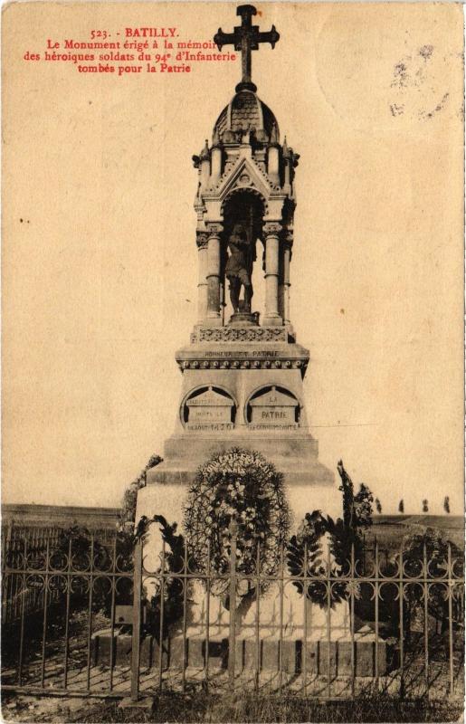 Carte postale ancienne Batilly Monument des soldats