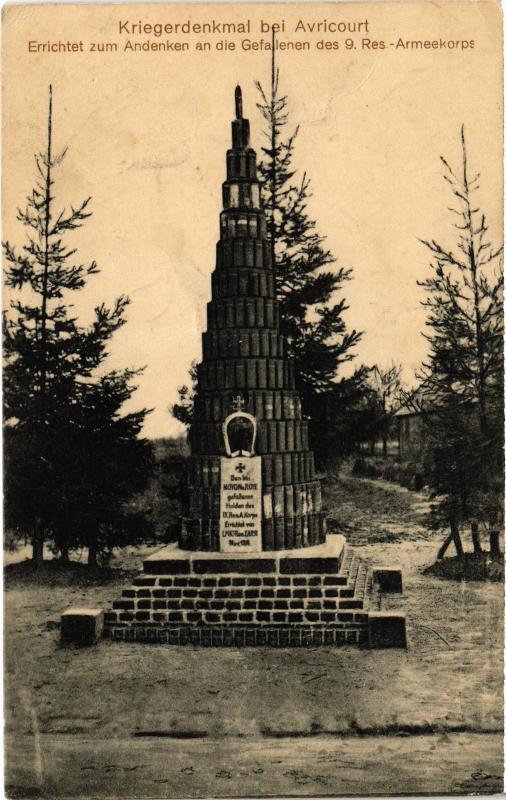 Carte postale ancienne Avricourt Kriegerdenkmal