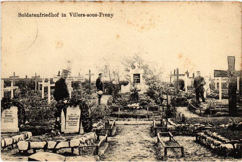 Carte postale ancienne Villers sous Preny Soldatenfriedhof