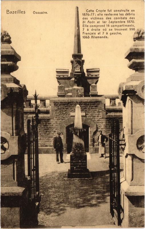 Carte postale ancienne Bazeilles Ossuaire