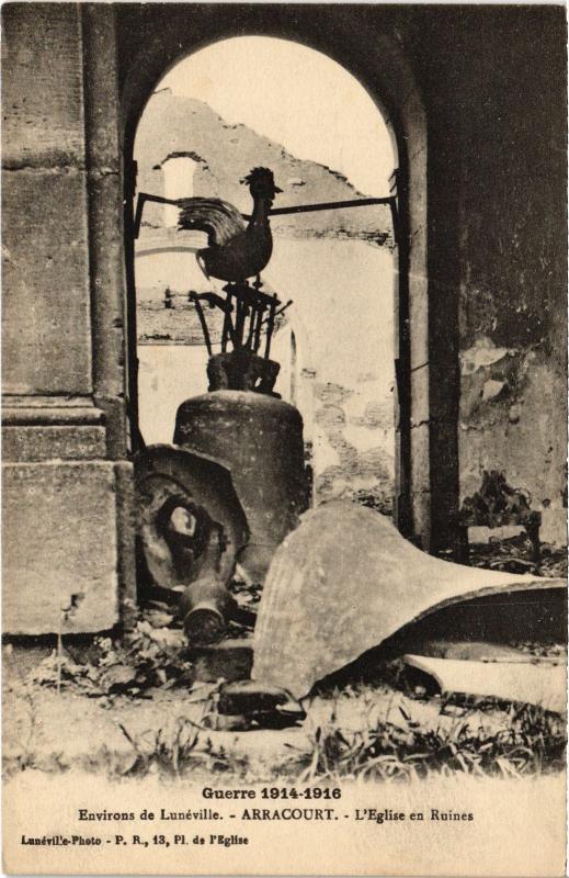 Carte postale ancienne Arracourt Eglise en ruines