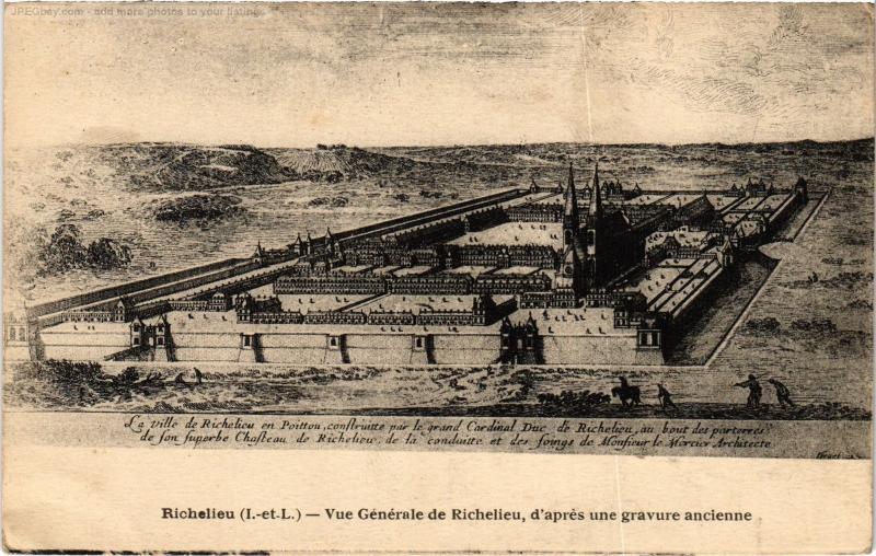 Carte postale ancienne Richelieu vue generale à Richelieu