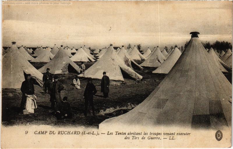Carte postale ancienne Camp du Ruchard les tentes