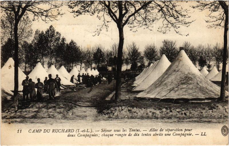 Carte postale ancienne Camp du Ruchard Sejour sous les tentes