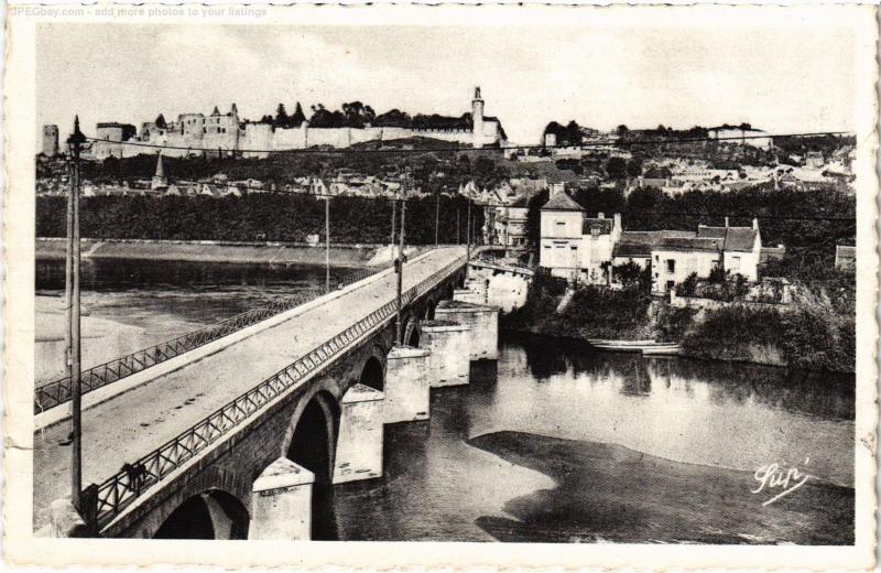 Carte postale ancienne Chinon Pont sur la Vienne à Chinon
