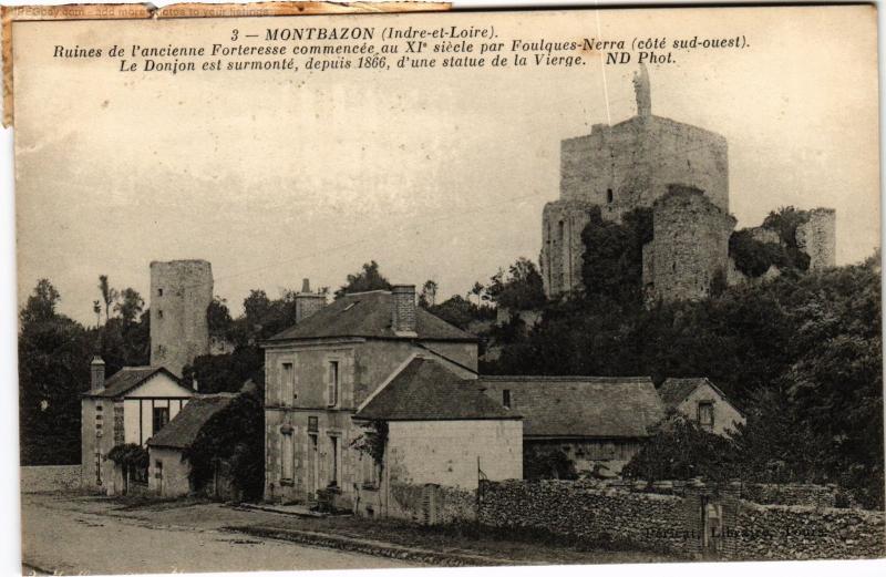 Carte postale ancienne Montbazon Ruines de l'ancienne Forteresse à Montbazon