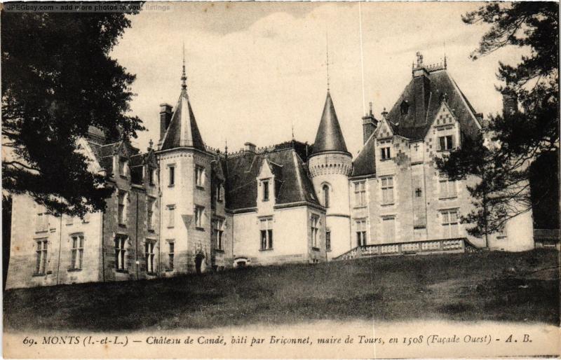 Carte postale ancienne Monts Chateau de Cande à Monts