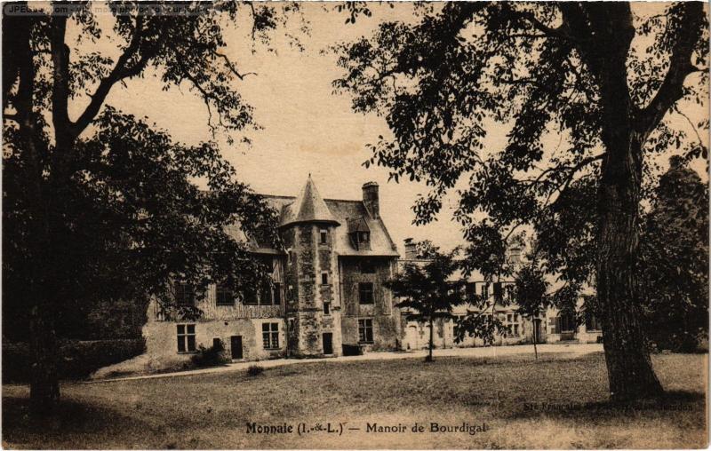 Carte postale ancienne Monnaie Manoir de Bourdigal à Monnaie