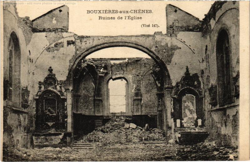 Carte postale ancienne Bouxieres Ruines de l'eglise