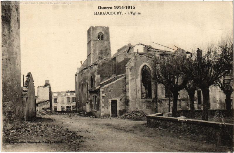 Carte postale ancienne Haraucourt eglise à Haraucourt