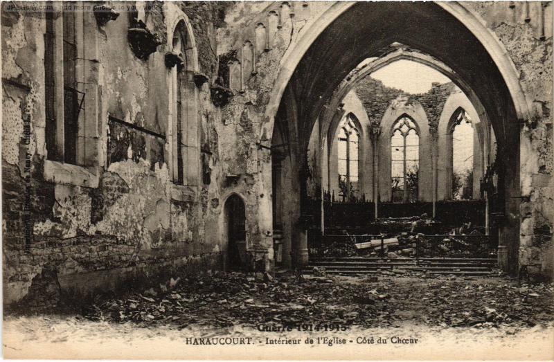Carte postale ancienne Haraucourt interieur de l'eglise à Haraucourt