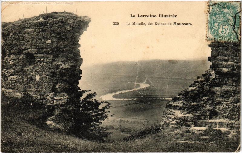Carte postale ancienne La Moselle Ruines de Mousson à Mousson