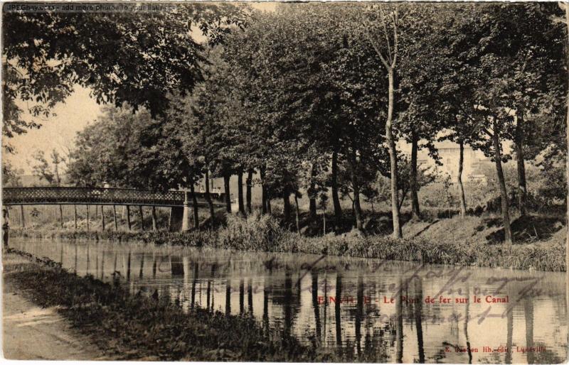 Carte postale ancienne Einville Pont de fer sur le Canal