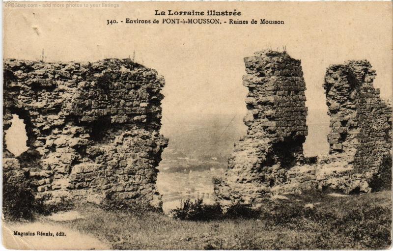 Carte postale ancienne Ruines de Mousson à Mousson