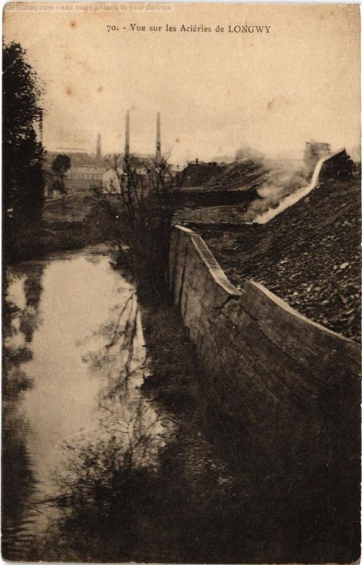 Carte postale ancienne Longwy vue sur les Acieries à Longwy