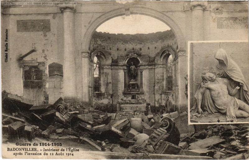 Carte postale ancienne Badonviller interieur de l'eglise à Badonviller