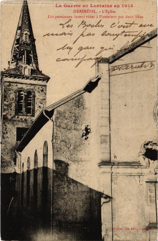 Carte postale ancienne Herimenil eglise