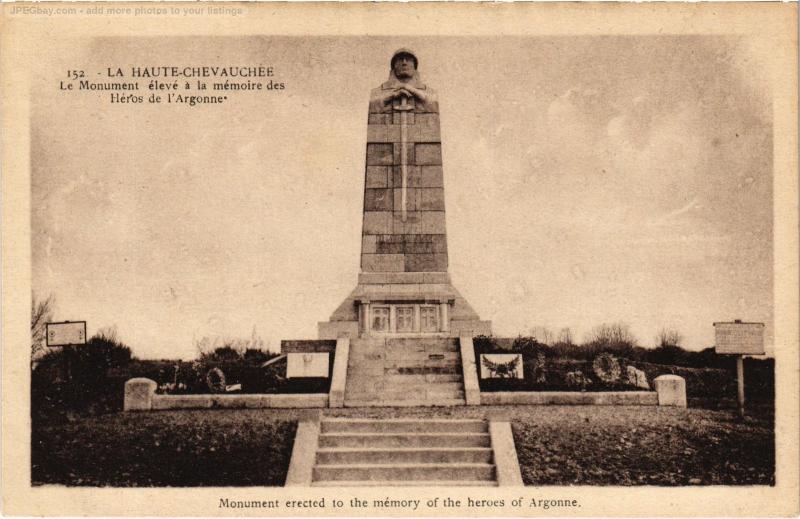 Carte postale ancienne Chevauchee Monument memoire des Herbs de l'Argonne