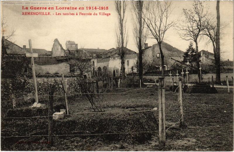 Carte postale ancienne Remenoville les tombes a l'entree du village à Remenoville