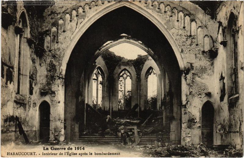 Carte postale ancienne Haraucourt interieur de l'eglise à Haraucourt