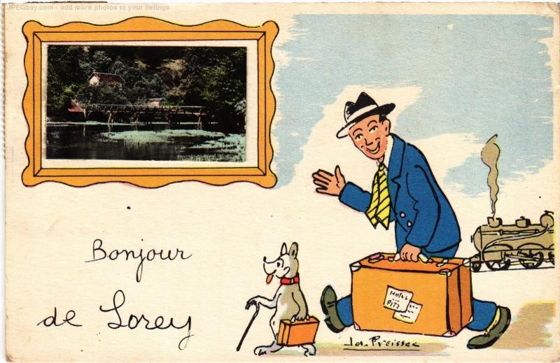 Carte postale ancienne Lorey souvenir à Lorey