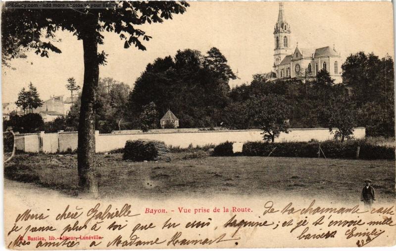 Carte postale ancienne Bayon vue prise de la Route à Bayon