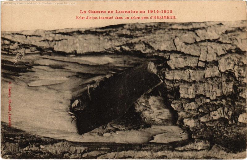 Carte postale ancienne Herimenil Eclat d'obus incruste