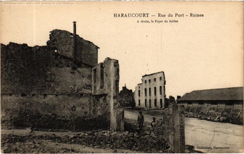 Carte postale ancienne Haraucourt Rue du Port à Haraucourt