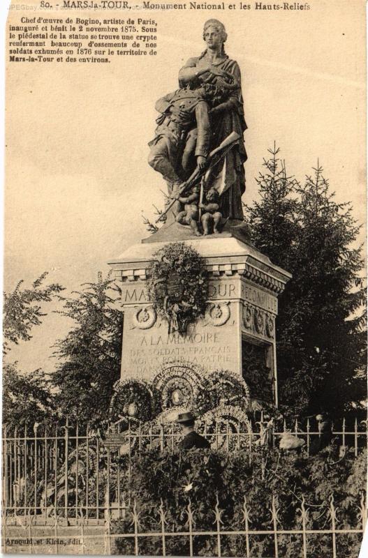 Carte postale ancienne Mars la Tour Monument National à Mars-la-Tour