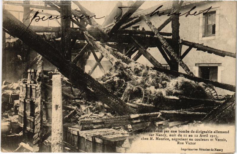 Carte postale ancienne Nancy incendie à Nancy