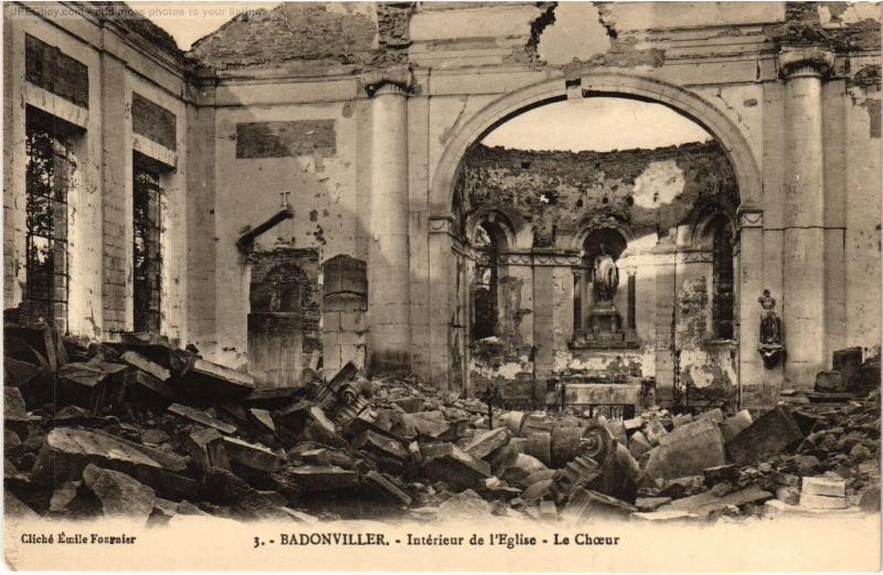 Carte postale ancienne Badonviller interieur de l'eglise à Badonviller