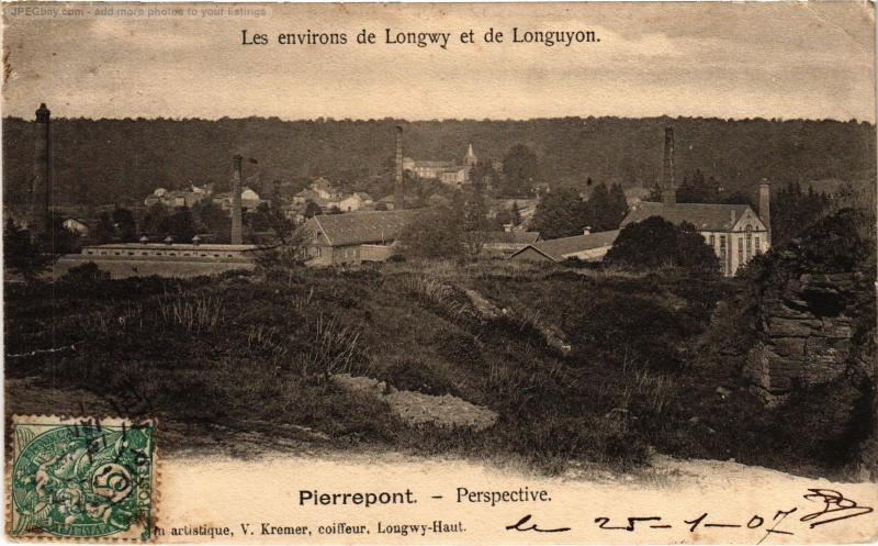 Carte postale ancienne Pierrepont Perspective à Pierrepont