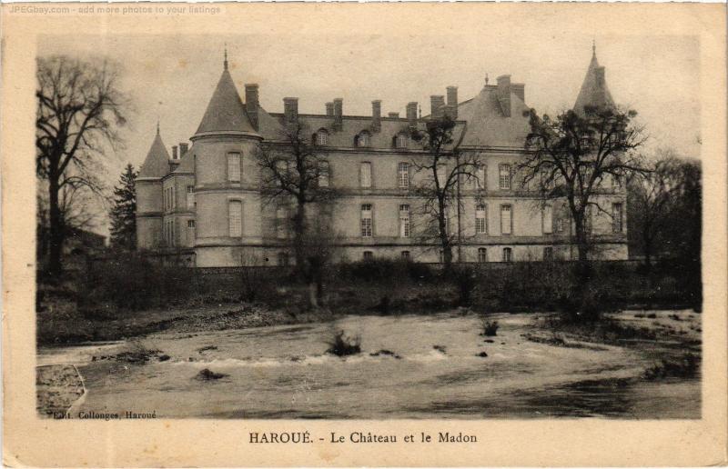 Carte postale ancienne Haroue le chateau et le Madon