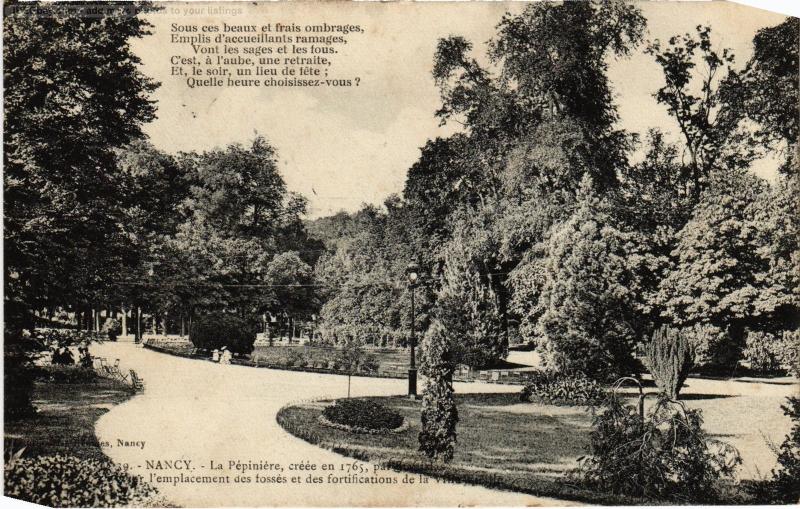 Carte postale ancienne Nancy la Pepiniere à Nancy