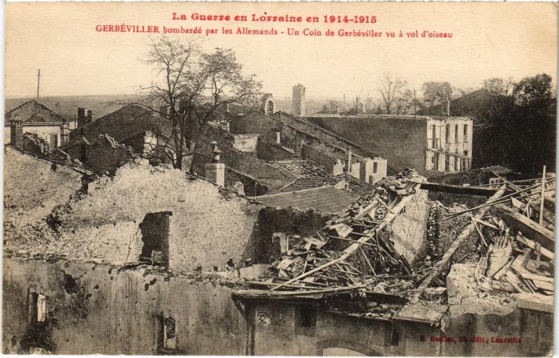 Carte postale ancienne Gerbeviller bombarde par les allemande