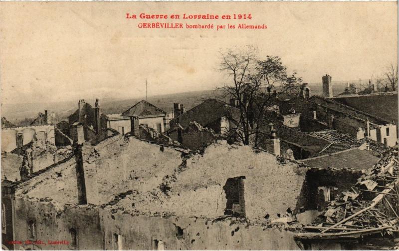 Carte postale ancienne Gerbeviller bombarde par les allemande