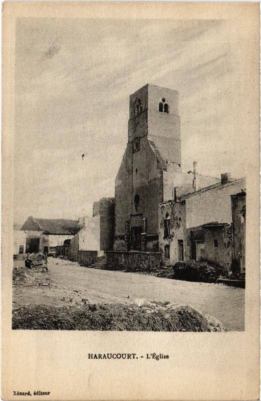 Carte postale ancienne Haraucourt eglise à Haraucourt