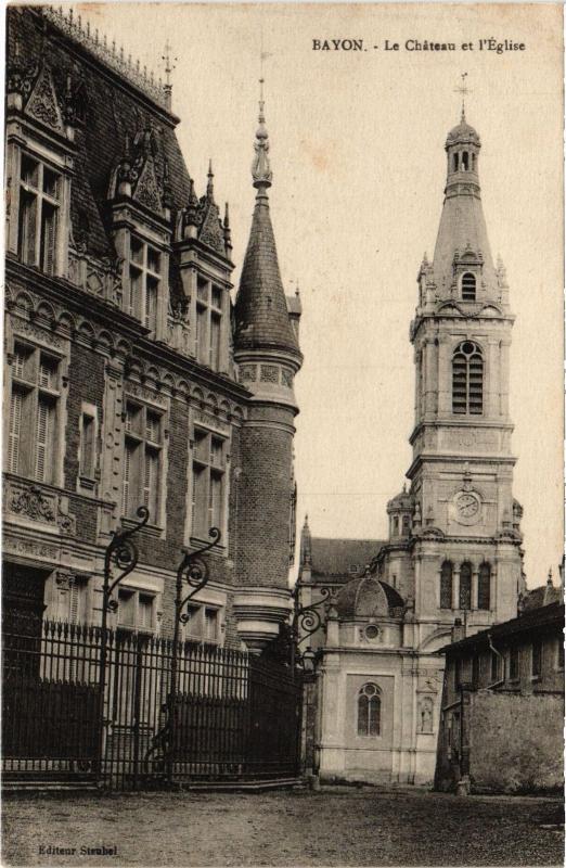 Carte postale ancienne Bayon le chateau et eglise à Bayon