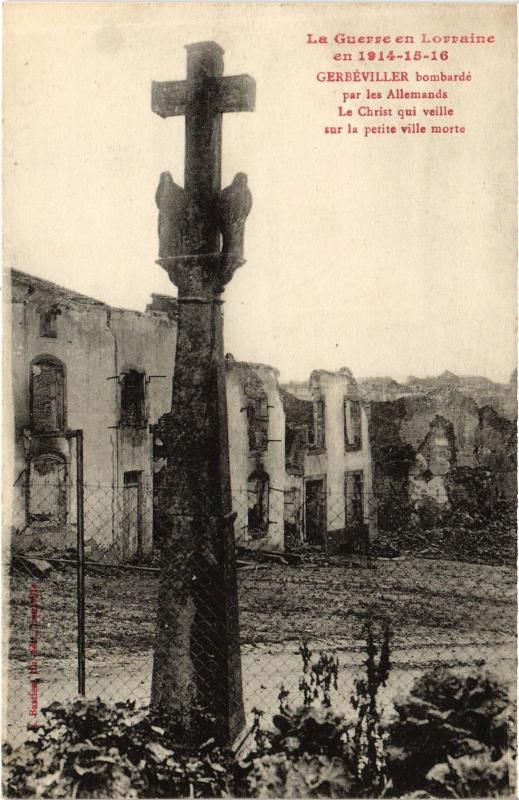 Carte postale ancienne Gerbeviller bombarde par les allemande