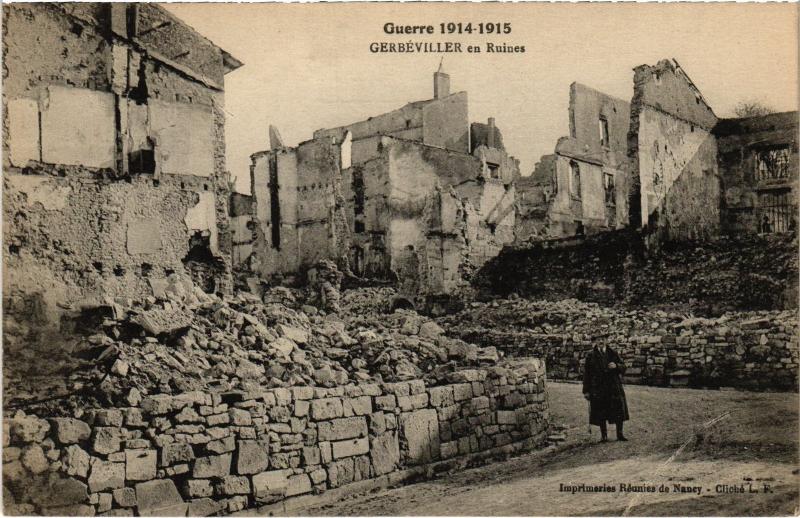 Carte postale ancienne Gerbeviller en ruines