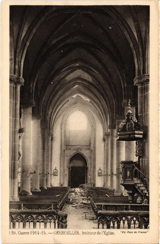 Carte postale ancienne Gerbeviller interieur de l'eglise