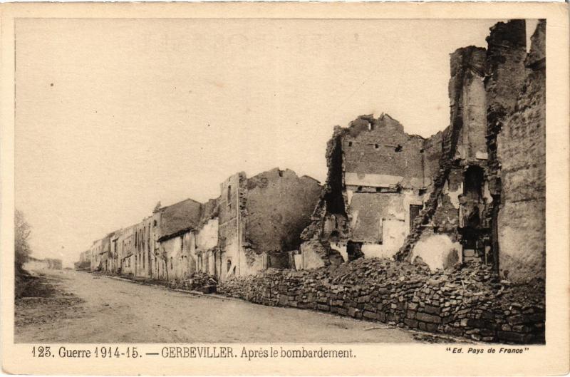 Carte postale ancienne Gerbeviller apres le bombardement