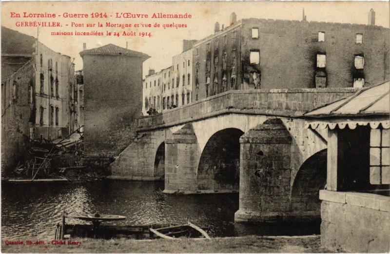 Carte postale ancienne Gerbeviller Pont sur la Mortagne